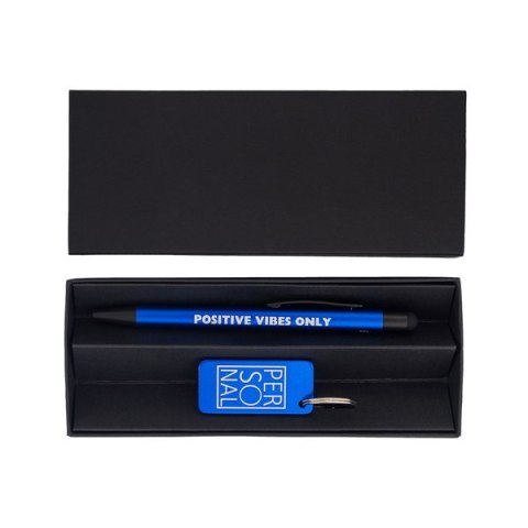 Zestaw upominkowy długopis i brelok Couple, niebieski