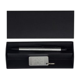 Zestaw upominkowy długopis i brelok Couple, srebrny