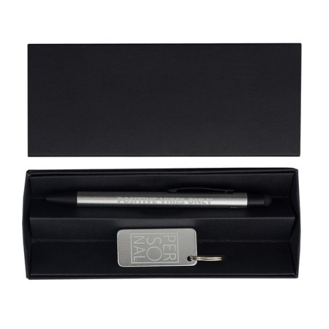 Zestaw upominkowy długopis i brelok Couple, srebrny