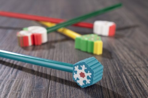 OŁÓWEK z gumką CHRISTMAS - Śnieżynka