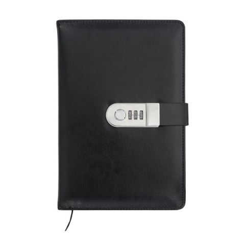 Zestaw notes z szyfrem i długopis Windsor, czarny